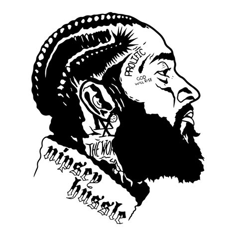 nipsey hussle outline clear background